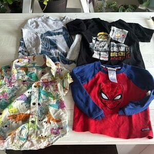 4/5 baby boy, long sleeve and short sleeve shirts, Spider-Man, Lego, cat&Jack